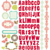 Prima - Strawberry Kisses Collection - 12 x 12 Glittered Cardstock Stickers