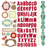 Prima - Pastiche Collection - 12 x 12 Glittered Cardstock Stickers