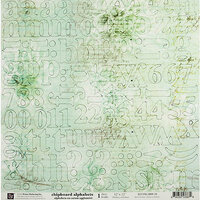Prima - Times Collection - 12 x 12 Chipboard Alphabet Stickers - Foggy Script
