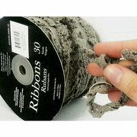 Prima - Lace Collection - Gray Crochet Ruffle Spool - 30 Yards
