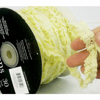 Prima - Lace Collection - Lemon Crochet Ruffle Spool - 30 Yards