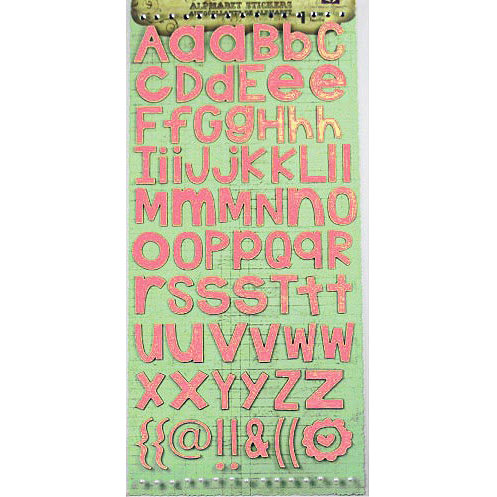 Prima - Textured Alphabet Stickers - Pink