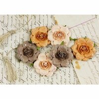 Prima - Tea Rose Collection - Mulberry Flower Embellishments - Latte, CLEARANCE