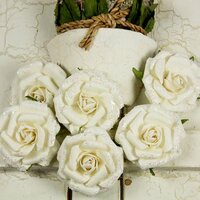 Prima - Winter Rose Collection - Flower Embellishments - Vanilla Ice, CLEARANCE