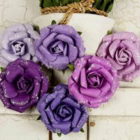 Prima - Winter Rose Collection - Flower Embellishments - Violet Ice