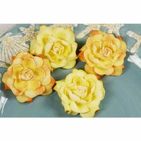 Prima - Exotic Gardenia Collection - Flower Embellishments - Asia Gold, CLEARANCE