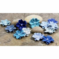Prima - Pearl Penache Collection - Mulberry Flower Embellishments - Cosmic Blue, CLEARANCE