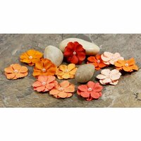 Prima - Pearl Penache Collection - Mulberry Flower Embellishments - Cider, CLEARANCE