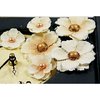Prima - Calcutta Minis Collection - Layered Fabric Flower Embellishments - Seashell