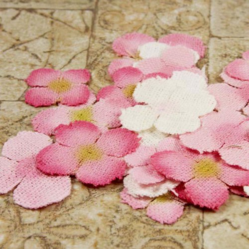 Prima - Calcutta Petals Collection - Fabric Flower Embellishments - Pink Ice, CLEARANCE
