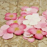 Prima - Calcutta Petals Collection - Fabric Flower Embellishments - Pink Ice, CLEARANCE