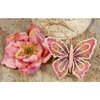 Prima - Bengali Blooms Collection - Butterfly and Flower Embellishments - Mauve, CLEARANCE