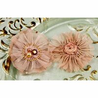 Prima - Zazi Collection - Fabric Flower Embellishments - Clay, CLEARANCE