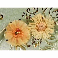 Prima - Zazi Collection - Fabric Flower Embellishments - Peach, CLEARANCE