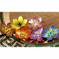 Prima - Cloissone Collection - Lacquer Style Flower Embellishments - Gilded Lily, CLEARANCE