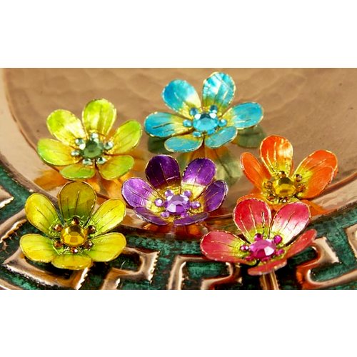 Prima - Cloissone Collection - Lacquer Style Flower Embellishments - Jewel Box, CLEARANCE