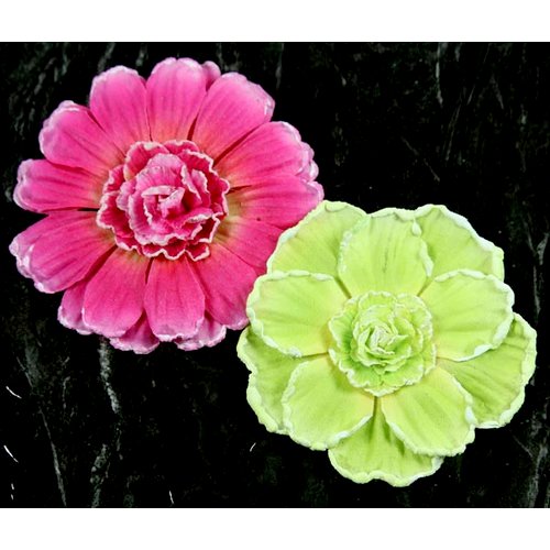 Prima - Dianthe Collection - Frosted Fabric Flower Embellishments - Mercado, CLEARANCE
