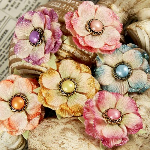 Prima - Ameruse Collection - Flower Embellishments - Duchess Mix