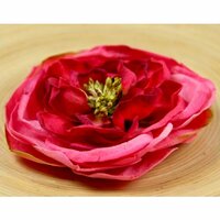 Prima - Cancan Vintage Collection - Layered Fabric Flower Embellishments - Pink Rouge, CLEARANCE