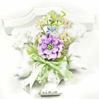 Prima - Debutantes Collection - Miniature Fabric Flower Bouquet - French Lovely Lilac, CLEARANCE