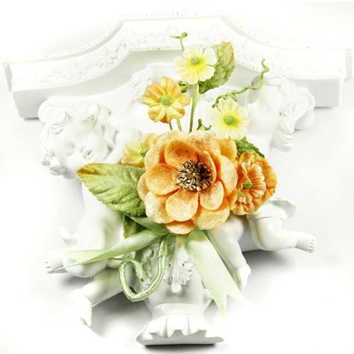 Prima - Debutantes Collection - Miniature Fabric Flower Bouquet - French Vanilla, CLEARANCE