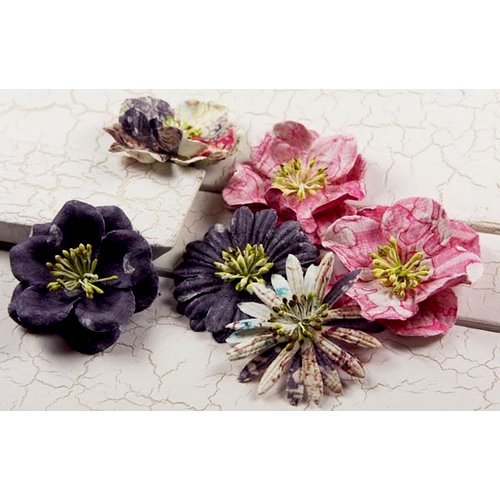 Prima - Raspberry Tea Collection - Flower Embellishments - Mix 2, CLEARANCE