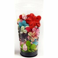 Prima - Raspberry Tea Collection - Flower Embellishments - Essentials Small, CLEARANCE
