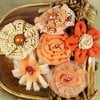 Prima - Madrigal Blossom Collection - Fabric Flower Embellishments - Peach Harmony