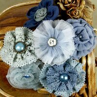 Prima - Madrigal Blossom Collection - Fabric Flower Embellishments - Nocturne
