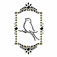 Prima - Say It In Crystals Collection - Self Adhesive Jewel Art - Bling - Vintage Frame - Dark Gray and Cream, CLEARANCE