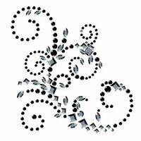 Prima - Say It In Crystals Collection - Self Adhesive Jewel Art - Bling - Sovereignity Swirl - Black and Clear