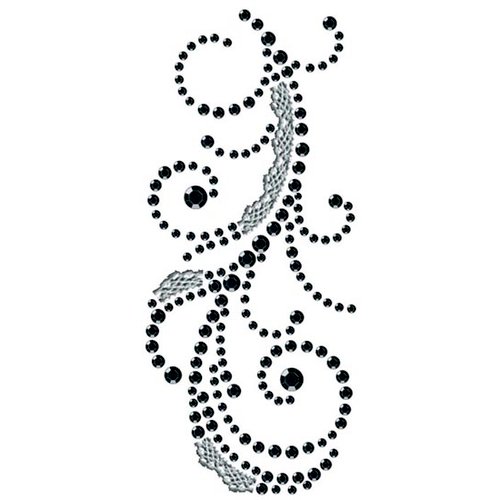 Prima - Say It In Crystals Collection - Self Adhesive Jewel Art - Bling - Swirl with Lace - Black Diamond, CLEARANCE