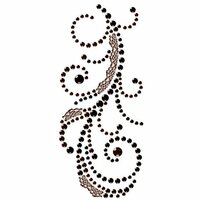 Prima - Say It In Crystals Collection - Self Adhesive Jewel Art - Bling - Swirl with Lace - Black, CLEARANCE