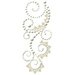 Prima - Say It In Pearls Collection - Self Adhesive Jewel Art - Bling - Swirl with Lace - Vaudeville Cream