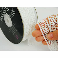 Prima - Lace Collection - Bleached Daisy Grid Spool - 30 Yards