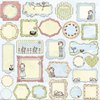 Prima - Jack and Jill Collection - Self Adhesive Glittered Chipboard Pieces - Journaling