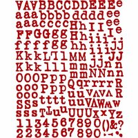 Prima - Road Trip Collection - Textured Alphabet Stickers - Red, CLEARANCE