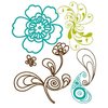 Prima - Paisley Road Collection - Clear Acrylic Stamps and Self Adhesive Jewels - Mix 2