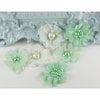 Prima - Louisa May Alcotts Collection - Fabric Flower Embellishments - Mint, CLEARANCE