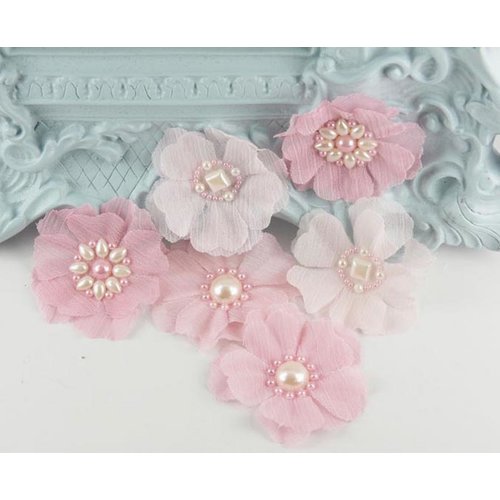 Prima - Louisa May Alcotts Collection - Fabric Flower Embellishments - Bubblegum