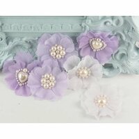 Prima - Louisa May Alcotts Collection - Fabric Flower Embellishments - Periwinkle