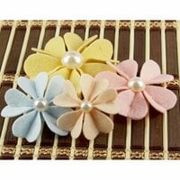 Prima - Kalanchoe Collection - Felt Flower Embellishments - Almond, CLEARANCE