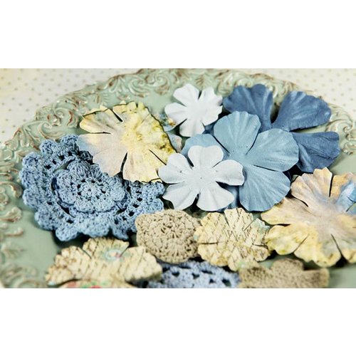 Prima - Sweet Taffy Collection - Flower Embellishments - Blue
