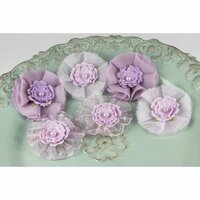 Prima - Bronte Blooms Collection - Fabric Flower Embellishments - Orchid, CLEARANCE