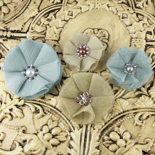 Prima - Faience Collection - Fabric Flower Embellishments - Jorie, CLEARANCE