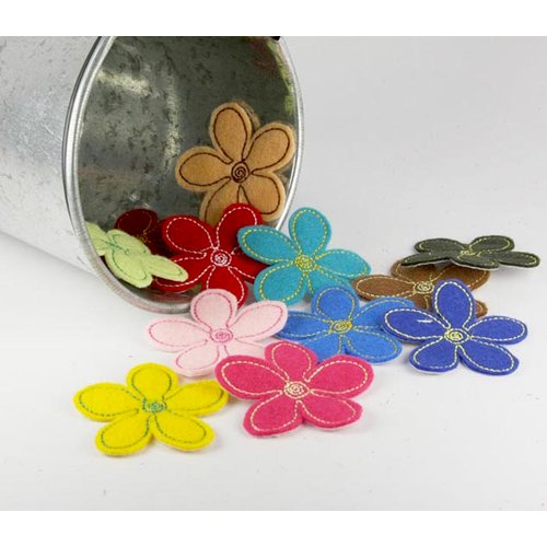 Prima - Stitched Wildflowers Collection - Fabric Flower Embellishments - Wild Daisy, CLEARANCE