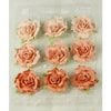 Prima - Sugarplum Roses Collection - Flower Embellishments - Chestnut, CLEARANCE