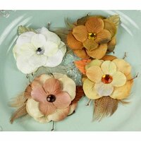 Prima - Tuscany Collection - Flower Embellishments - Seaside, CLEARANCE