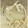 Prima - Scrapbook Jewelry Collection - Jeweled Flower Necklaces - Coconut, CLEARANCE