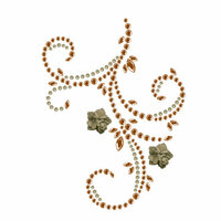 Prima - Say It In Pearls and Crystals Collection - Self Adhesive Jewel Art - Bling - Flourish with Flowers - Brown